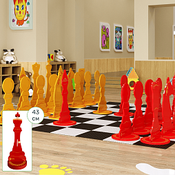 Шахматные фигуры Жу-Жу напольные "Стандартные", король 430 мм (желтые и красные) 32 шт