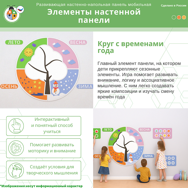 Развивающая настенная панель мобильная “Времена года”