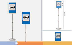 Знак дорожный "Место остановки автобуса" ПВХ 5.16 на стойке с основанием светоотражающий