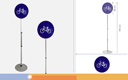 Знак дорожный "Велосипедная дорожка" ПВХ 4.4.1 на стойке с основанием светоотражающий