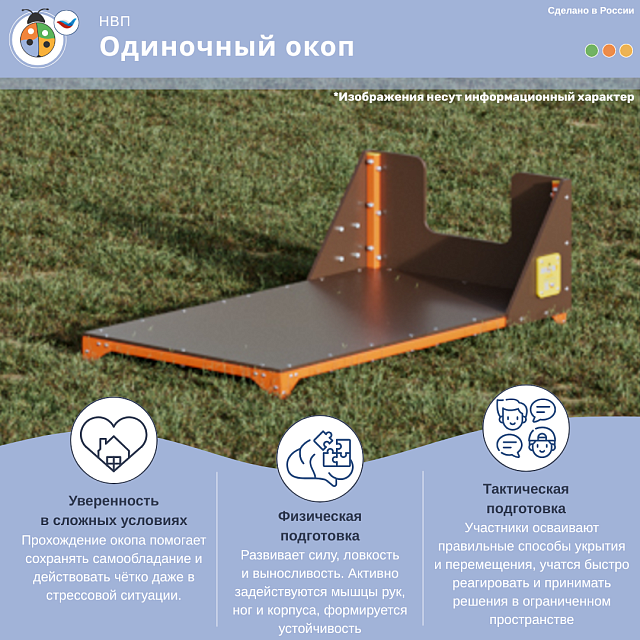 Уличное препятствие для НВП и ОБЖ: "Одиночный окоп"