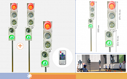 Набор светодиодных светофоров "Пешеходный переход" стационарный