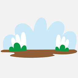 Элемент настенной панели "Теремок" Лужайка с кустами  (Фон для зайца и лисы)