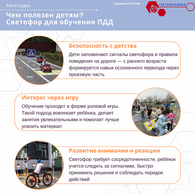 Светофор "Патрионика" пешеходно-транспортный с таймером и анимацией на стойке с основанием