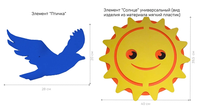 Развивающая настенно-напольная панель мобильная "Серия сказки: Колобок", комплект