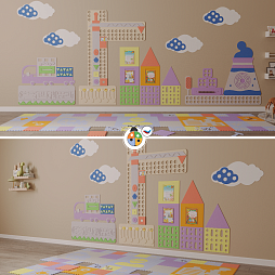 Развивающая настенно-напольная панель мобильная "Инженерия и логика" макси, комплект с ковриком