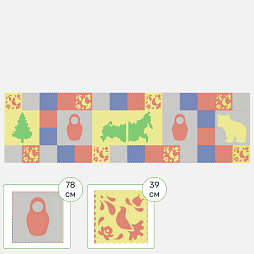 Напольная панель-конструктор "Патриотическая", мягкий коврик