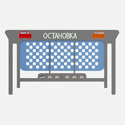 Элемент настенной панели "Остановка", мягкий полимер
