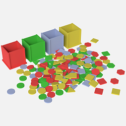 Сортировочный набор Жу-Жу "Геометрические фигуры" 4 цвета