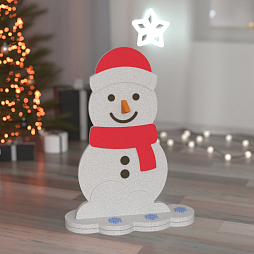 Интерактивная новогодняя фигурка из мягкого полимера "Снеговик"