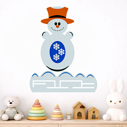 Элемент настенной панели "Снеговик на снегу", мягкий полимер