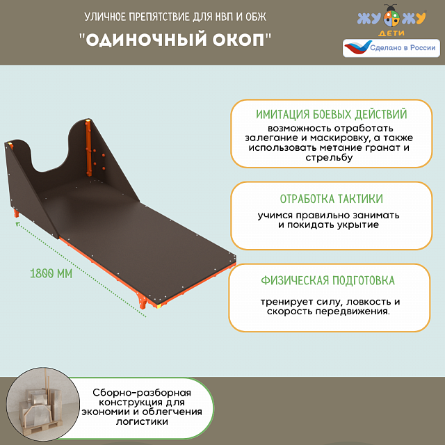 Уличное препятствие для НВП и ОБЖ: "Одиночный окоп"