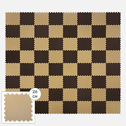 Коврик конструктор для игр и ползания Жу-Жу, 64 клеток 260 мм, коричнево-бежевый