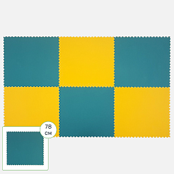 Коврик конструктор для игр и ползания Жу-Жу, 6 клеток 780 мм, желто-салатовый