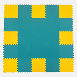 Коврик конструктор для игр и ползания "Жу-Жу", 25 клеток 260 мм, салатово-желтый