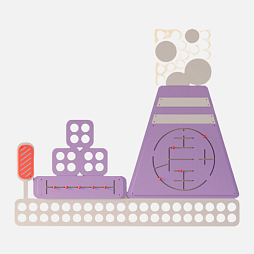 Элемент настенной панели "Котельная-градирня и шлагбаум" инженерно-логический, МДФ акционная