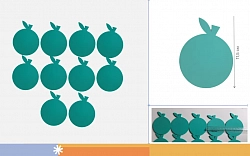 Счетный материал для самых маленьких 10 яблок цвет салатовый, математика