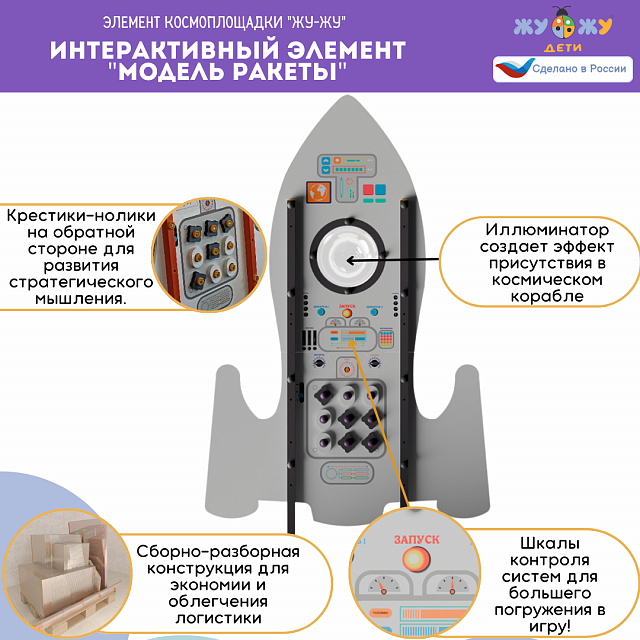 Космоплощадка Жу-Жу: интерактивный элемент "Модель ракеты"