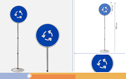 Знак дорожный "Круговое движение" ПВХ 4.3 на стойке с основанием светоотражающий