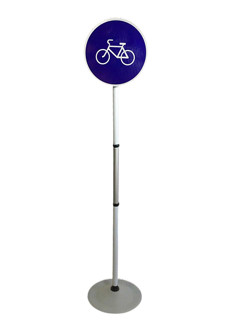 Знак дорожный "Велосипедная дорожка" 4.4.1 типоразмер 40 на стойке с основанием 3кг светоотражающий
