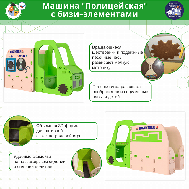 Машина "Полицейская" с бизи-элементами