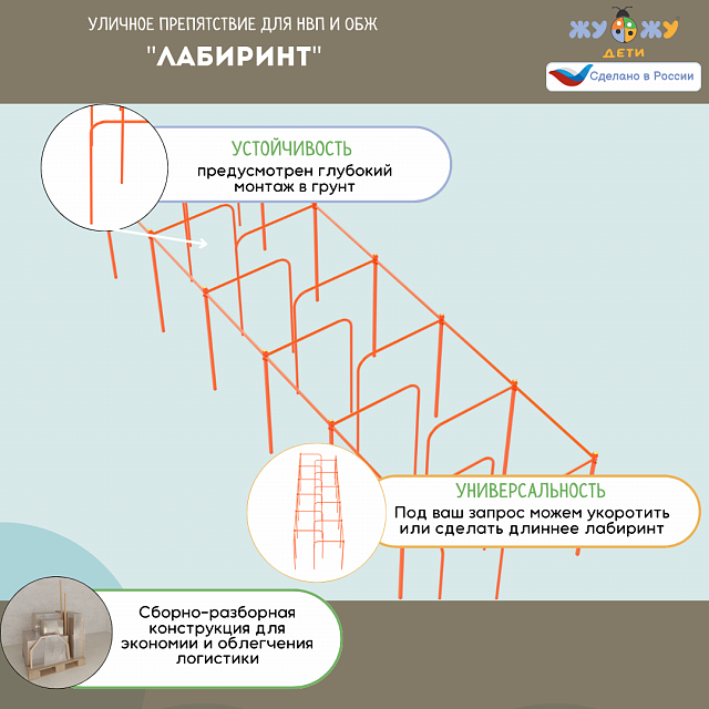 Уличное препятствие для НВП и ОБЖ: "Лабиринт"