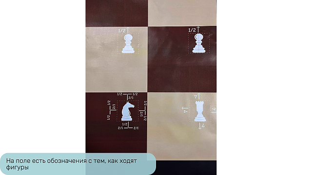 Доска для шахмат ЖУ-ЖУ плотная виниловая обучающая 2,4х2,4 м
