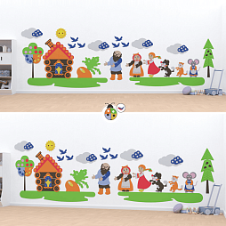 Развивающая настенная панель мобильная "Серия сказки: Репка", комплект