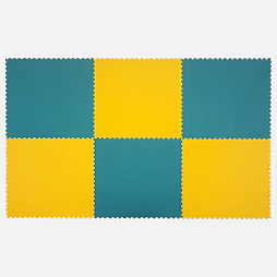 Коврик конструктор для игр и ползания Жу-Жу, 6 клеток 780 мм, желто-салатовый