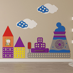 Развивающая настенная панель мобильная "Инженерия и логика" мини, мягкий полимер