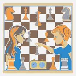 Настенное развивающее панно "Юные шахматисты"