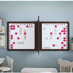 Настенная логическая игра Морской Бой  с перегородкой и магнитами, мягкий полимер